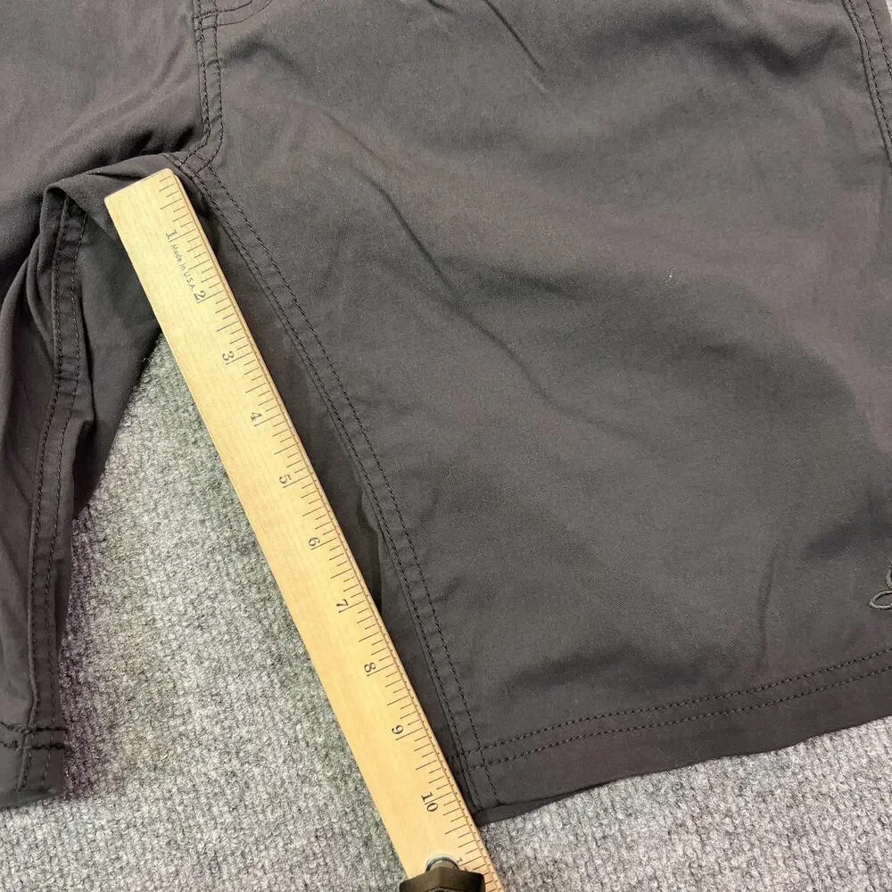 PrAna Shorts Mens 32 Gray Chino Nylon Stretch 11 Inch Inseam Travel Casual